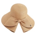 thumbnail image 2 of Chic Bow Knot Split Brim Straw Sun Hat, UV Protection Summer Hat for Beach, Travel and Outdoor Activities, 2 of 6