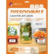 MACO Laser/Ink Jet White Dissolvable Full Sheet Labels 8-1/2 x 11 Inches 1 Per Sheet 5 Per Pack (DL-0105)