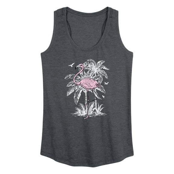 Instant Message - Vintage Flamingo Graphic Racerback Tank