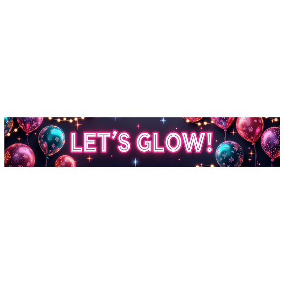 LUUFILx Neon Let's Glow Party Backdrop Bright Balloon Decorations Stylish Event Banner Photography Props Vibrant Birthday Party Supplies Celebration Background