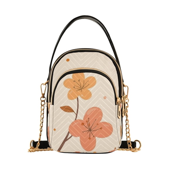 Small Crossbody Bags for Women Spring Wildflowers Cute Cell Phone Wallet Multi Zipper Pockets Purse Handbag