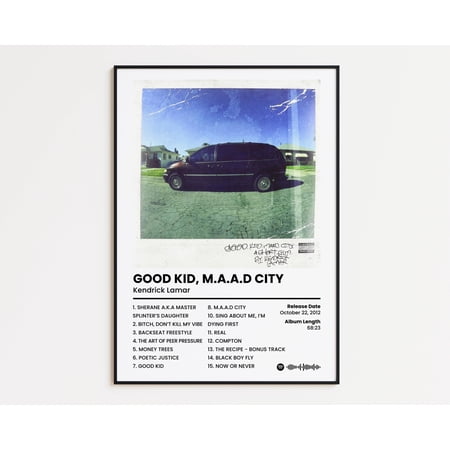 POSTER Kendrick Lamar Cover Poster, Good Kid M.A.A.D City Print, Classics Rap Poster, Hip Hop Art, Album Print, HypeBeast Poster, Tracklist Poster-NO FRAME