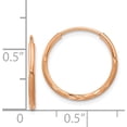 thumbnail image 4 of 14K Rose Gold 1.25mm Diamond-Cut Endless Hoop Earring (15.5 X 15.75) Made In Peru xy1257, 4 of 6