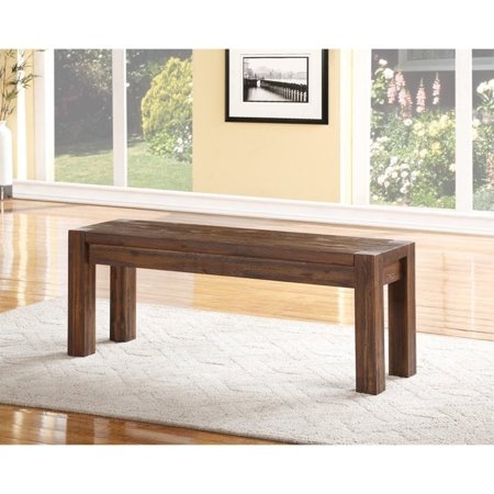 Modus Furniture Meadow Solid Wood Bench In Brick Brown