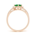 thumbnail image 2 of ANGARA Natural Oval Emerald and Diamond Bridal Set in 14K Rose Gold for Women (Size-7x5mm) | May Birthstone, Birthday, Anniversary, Jewelry Gift for Women | Natural Emerald Ring, 2 of 8