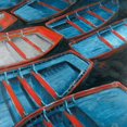 thumbnail image 3 of Petits Canoës Bleus et Rouges - Toile 24"x24 Pouces - Impression à la Demande, 3 of 5