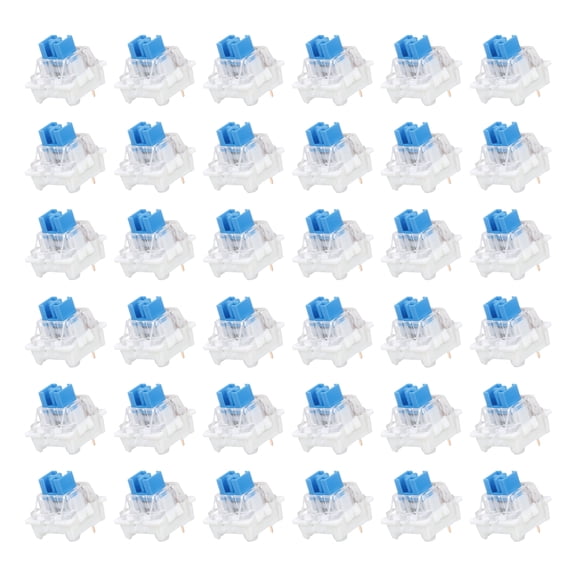 Uxcell 36Pcs Keyboard Switches (3-Pin 50gf Light Blue) - Accurate Dustproof Pre-Lubed Tactile Linear Keyboard Switch Replacement for MX Mechanical/Gaming Keyboard/Replaceable