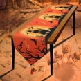 thumbnail image 2 of Gustave Halloween Table Runner Scary Castle Rectangle Tablecloth Runners with Tassels for Fall Party Home Kitchen Dining Table Decoration, 14 x 71 Inch, 2 of 10