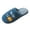 Navy, variant on House Slippers - Warm Plush Soft Bottom Indoor Home Shoes with Floral Accent, Lightweight Cotton Slippers for Winter Use (Grey, 9.5)