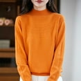 thumbnail image 4 of Wlynlyn Chandails à Manches Longues pour Femmes à Col Roulé Automne Hiver Chauds Couleur Unie Tricotés Amples Chandails, 4 of 6