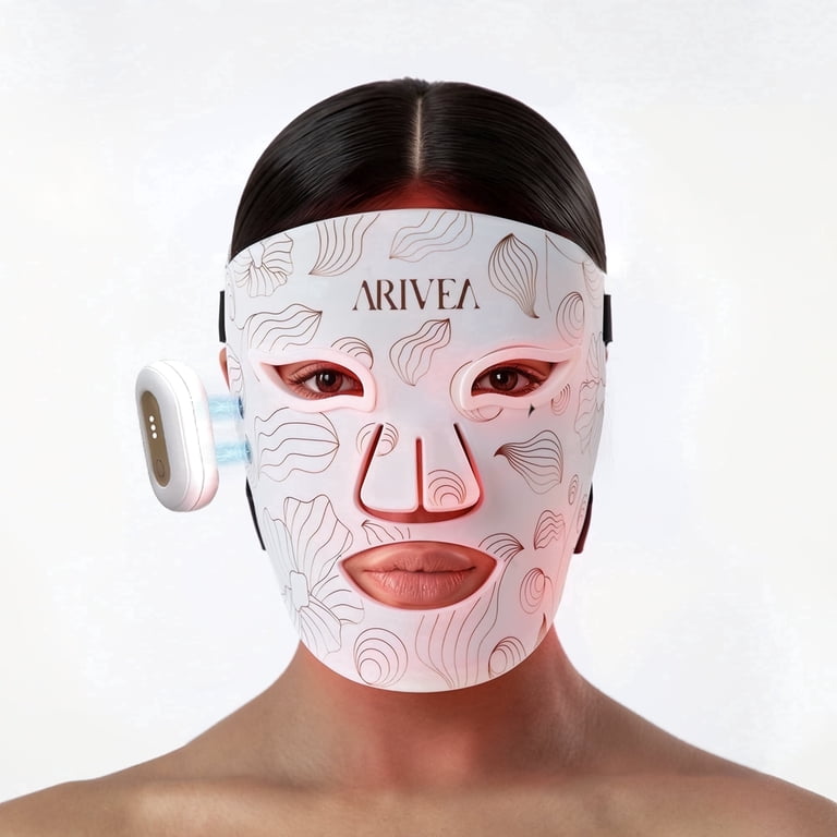ARIVEA LED Red Light Therapy Face Mask, Wireless Rechargeable Red