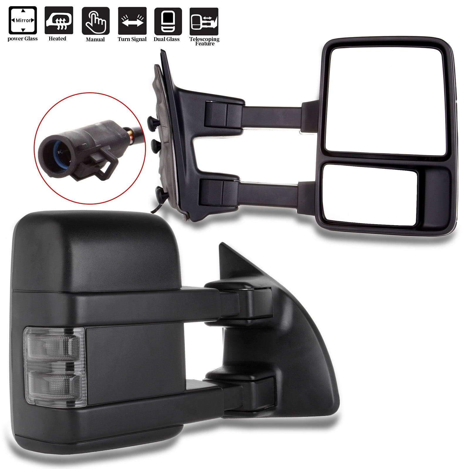 ECCPP Towing Mirror by Side Mirror Replacement for 1999-2007 for