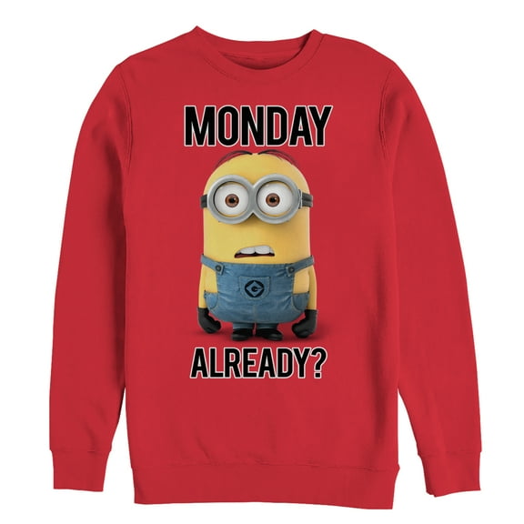 Men's Despicable Me Minion Monday Already  Sweatshirt Red Large