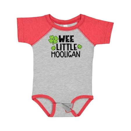 

Inktastic St. Patrick s Day Wee Little Hooligan with Clovers Gift Baby Boy or Baby Girl Bodysuit