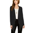 thumbnail image 3 of Made by Johnny Women's Drape Front Open Cardigan Long Sleeve Irregular Hem S-5XL Plus Size XXL BLACK, 3 of 6