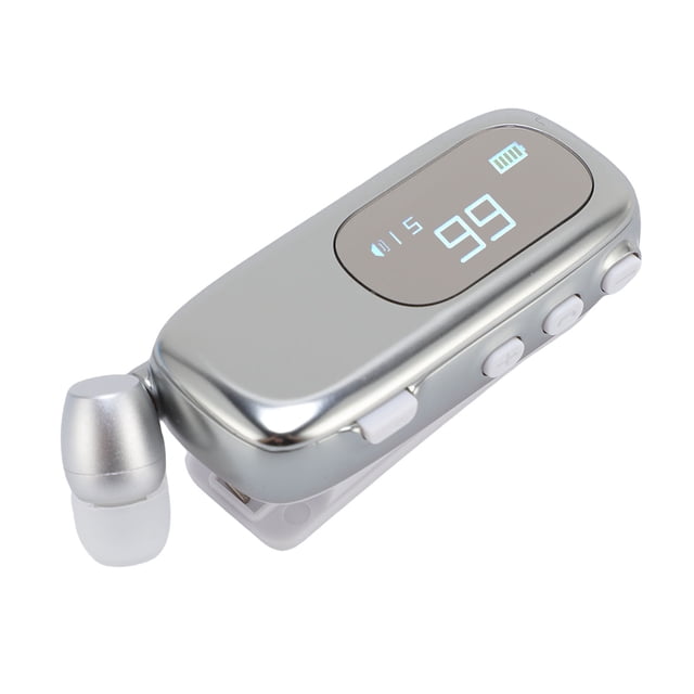 Auriculares inalámbricos retráctiles, v5.4 clip de micrófono de cancelación de ruido en el auricular con pantalla de potencia lcd auriculares estéreo