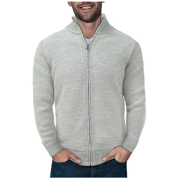 X-RAY Jeans Mens Open Stitch Knit Full Zip Sweater
