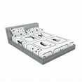 thumbnail image 3 of Ambesonne Black White Fitted Sheet & Pillow Sham Set, Horse Riding Sports, Twin, Black White, 3 of 3