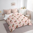 thumbnail image 2 of Erosebridal Football Print Bedding Comforter Set 7-Piece for Boys Girls,Kids Teens Sport Theme Pink Bowknot King Bedding Sets,Luxury Bedroom Decor, 2 of 6