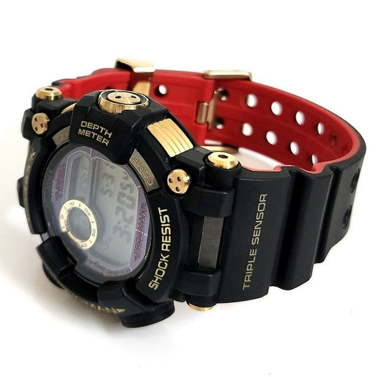 Pre Owned CASIO G SHOCK G Shock Frogman Gold Tornado GWF D1035B 1 Digital Solar Radio Quartz Resin Stainless Steel Watch Men s Black Red 35th Anniversary Model Good Walmart