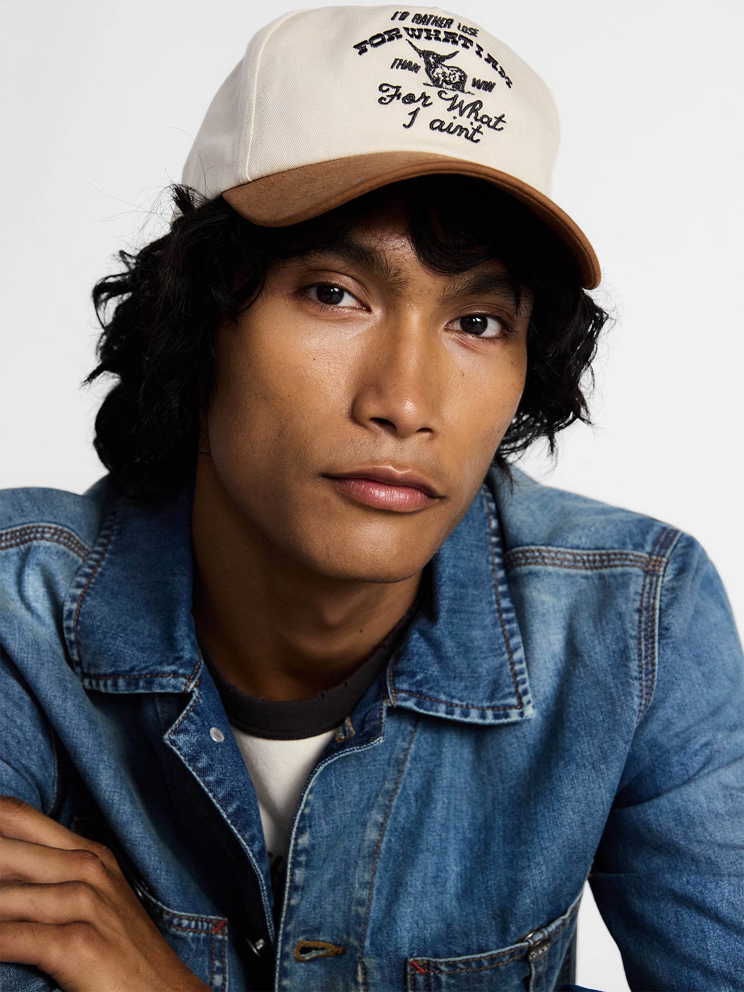 Kacey Lee Men's Embroidered Hat, Cream