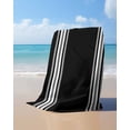 thumbnail image 4 of Black Striped Beach Towels Oversized Super Absorbent, Farmhouse Black White Stripes Lightweight Bath Towel Quick Dry Sets For Bathroom/Pool/Rv Camping/Beach Play/Gym Room/Picnic 30"x60", 4 of 8