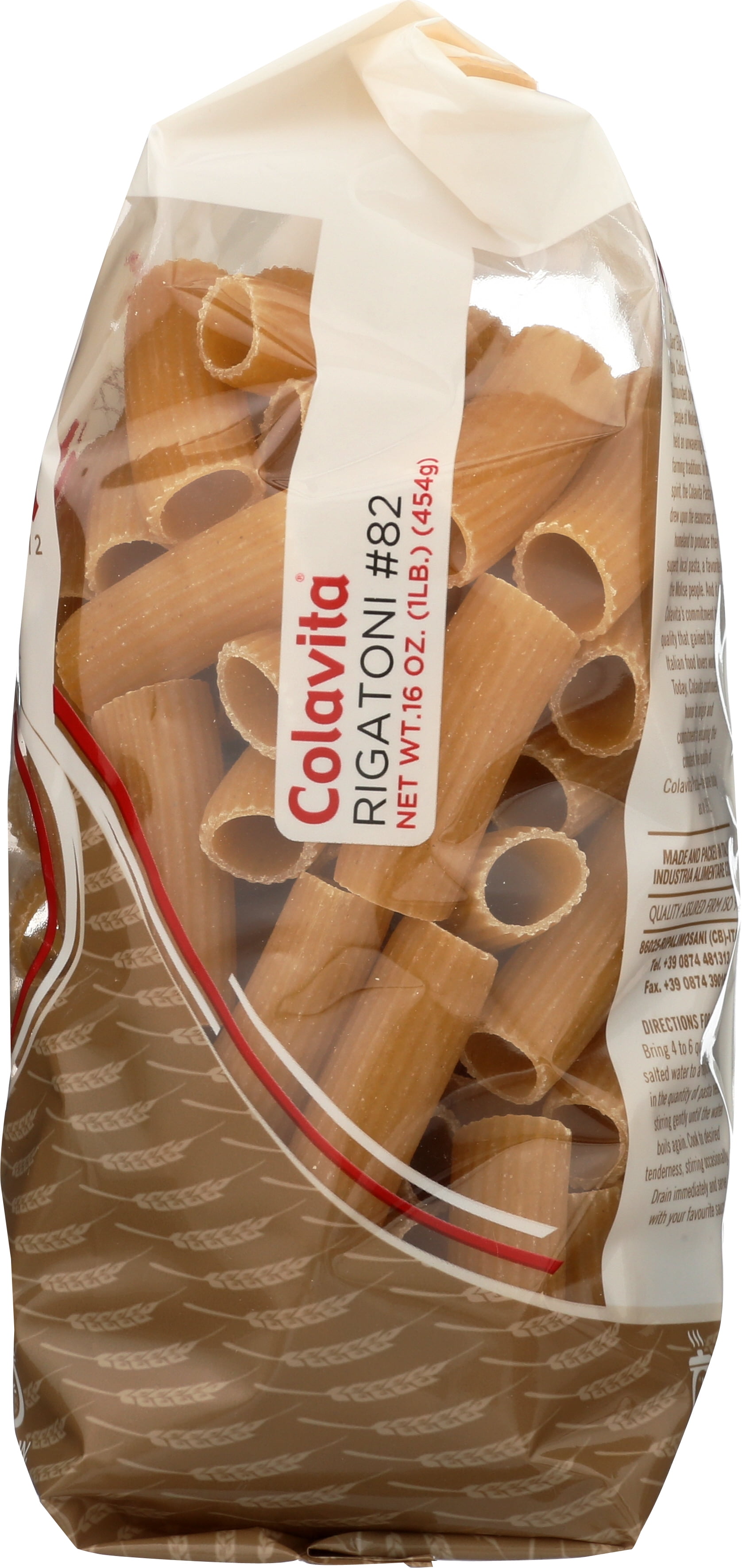 Colavita Whole Wheat Rigatoni Pasta, 16 Ounce