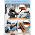 thumbnail image 2 of 3-in-1 Car Snow Brush and Ice Scraper with Silicone Squeegee 90° Fixed Rotation Ergonomic Aluminum Foam Grip Handle 43.3" Extendable for Car Truck SUV Winter Snow Removal, 2 of 6