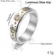 thumbnail image 5 of Anillos giratorios de acero inoxidable de titanio Luna y estrella Anillo antiestrés Anillo de ansiedad antiestrés Compromiso de boda Promesa Banda para mujeres Hombres Tamaño-9 # JAMW Sencillez, 5 of 5