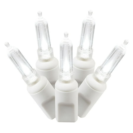 Vickerman 50 Pure-White Italian LED on White Wire 25 Christmas Single Mold Light Strand