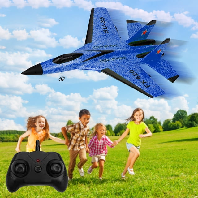 Avión RC con luces, juguetes de 2,4 GHz, modelo de caza RC, juguetes de espuma, planeador RC, avión de combate RC, avión de regalo para niños, avión de control remoto