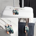 thumbnail image 6 of Abstract Rhinoceros Square PU Leather 2 Pack Travel Tag - Bag Tag - Suitcase Tag with Privacy Cover and Stainless Steel Ring - Suitable for Travel, Backpack, and Handbag, 6 of 7