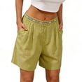 thumbnail image 4 of Nkmbld Women's Shorts Summer Casual Elastic Waist Boho Wide Leg Embroidered Beach Vacation Shorts, 4 of 5