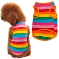 thumbnail image 4 of Dog Clothes Pet Clothes Dog Sweaters Pet Sweaters Shirt Apparel Rainbow Pet Cat Summer Clothes Clothing Stripe Dog Puppy Washable And Adjustable Ctue Comfy Petwear, 4 of 4