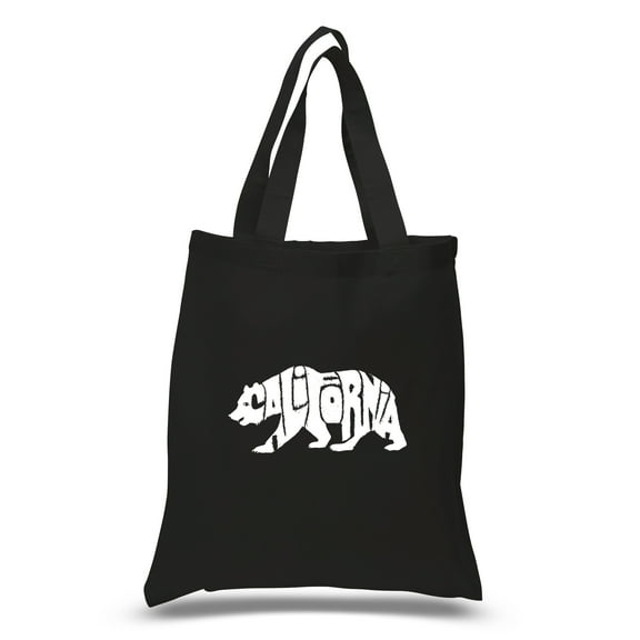 LA Pop Art Small Word Art Tote Bag - California Bear