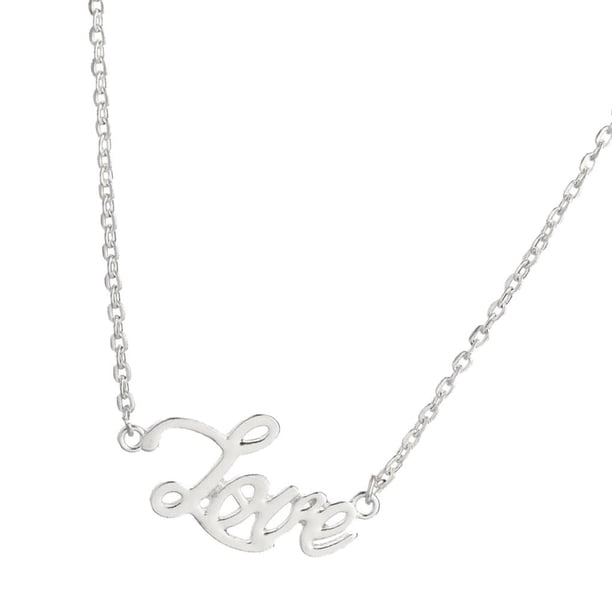 Coraje /amor/fe colgante colgante collar clavícula gargantilla joyería- Plata Zulema Collar de cadena de letra