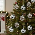 thumbnail image 5 of 2025 Christmas Ornaments, 12PCS Cow Print Christmas Tree Balls Set Gift-Boxed Shatterproof Hanging Decorations for Holiday Tree Décor Indoor Outdoor Home Party, 5 of 8