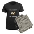 thumbnail image 5 of CafePress - Save Cow Vegan Pajamas - Women's Short Sleeve Print T-Shirt and Pants Dark Cotton Pajama Set, 5 of 7