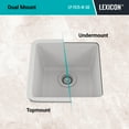 thumbnail image 4 of 15" x 15" Quartz Kitchen Sink, Single Bowl Sink, Drop-in Sink, Undermount Sink, Granite Kitchen Sink, Galaxy White Kitchen Sink, Lexicon Platinum LP-1515-W-SO, 4 of 9