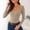 Khaki, variant on Womens Long Sleeve Sweater Square Neck Tops Slim Fit Ribbed Knit Pullover Solid Color Casual Fashion Ribbed Tops