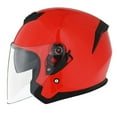 thumbnail image 5 of 1Storm Motorcycle Open Face Helmet Scooter Classical Knight Bike Dual Lens/Sun Visor + Motorcycle Bluetooth Headset: HJK526 Glossy Red, 5 of 6