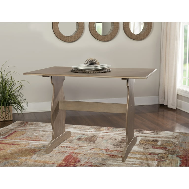Linon Sasha Wood Corner Dining Breakfast Nook with Table Cushions