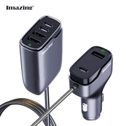 Imazing Car Charger Front side charger&back seat charger total 102W Super Fast Car Charger Type-C & USB
