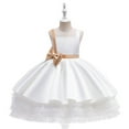 thumbnail image 5 of XEGLSBU Girls Christmas Dresses Size 10-12 Long Elegant Girls Party Dress Girl Tutu Gown for and Celebrations with Satin Fabric and Delicate Lace Embellishments White Size 12-13 Years, 5 of 6