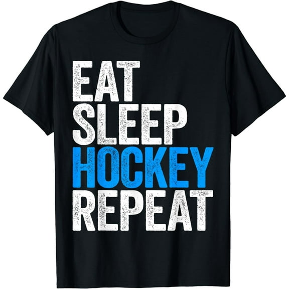 Eat Sleep Hockey Repeat T-Shirt Sport Game Shirt T-Shirt