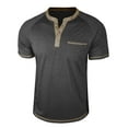 thumbnail image 3 of Mens Button V Neck Knit Shirts Slim Fit Stretchy Golf Shirts Stretch Lightweight Short Sleeve Pullover Tops, 3 of 5