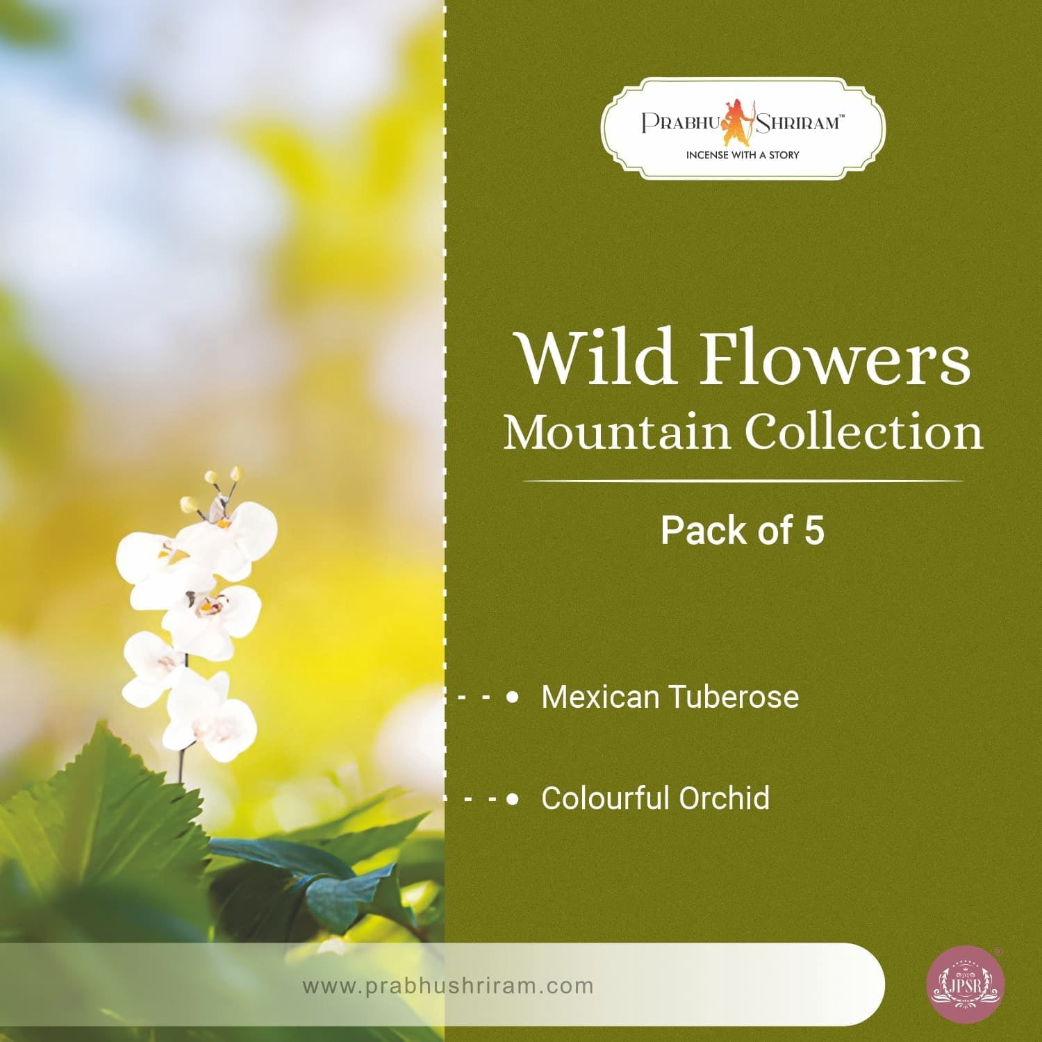 JPSR Wild Flower Mountain Collection Premium Incense Sticks Gift Box – Set of 5