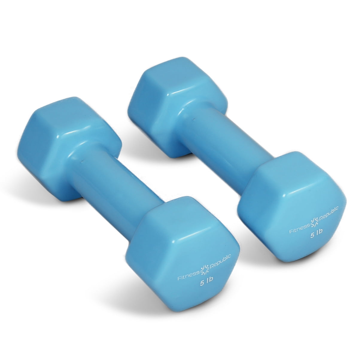 Fitness Republic Vinyl Hex Dumbbells 5 lbs Set (Vinyl Weights