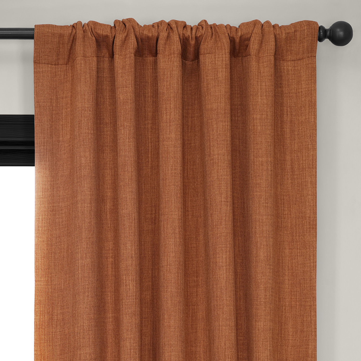 HPD Half Price Drapes Desert Orange Faux Linen Room Darkening Curtains for Bedroom & Living Room Curtains (1 Panel), Door & Window Curtains 96 inches long, Rod Pocket curtains & drapes, 50W X 96L