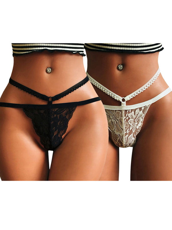 Hermissia Womens Bandage Strappy G-string Thong Lace Lingerie Underwear  Briefs Panties
